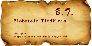 Blobstein Titánia névjegykártya